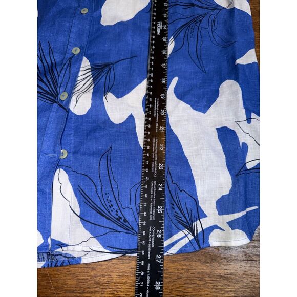 Chico's LINEN Floral Tropical Button Up Blouse - Picture 5 of 6